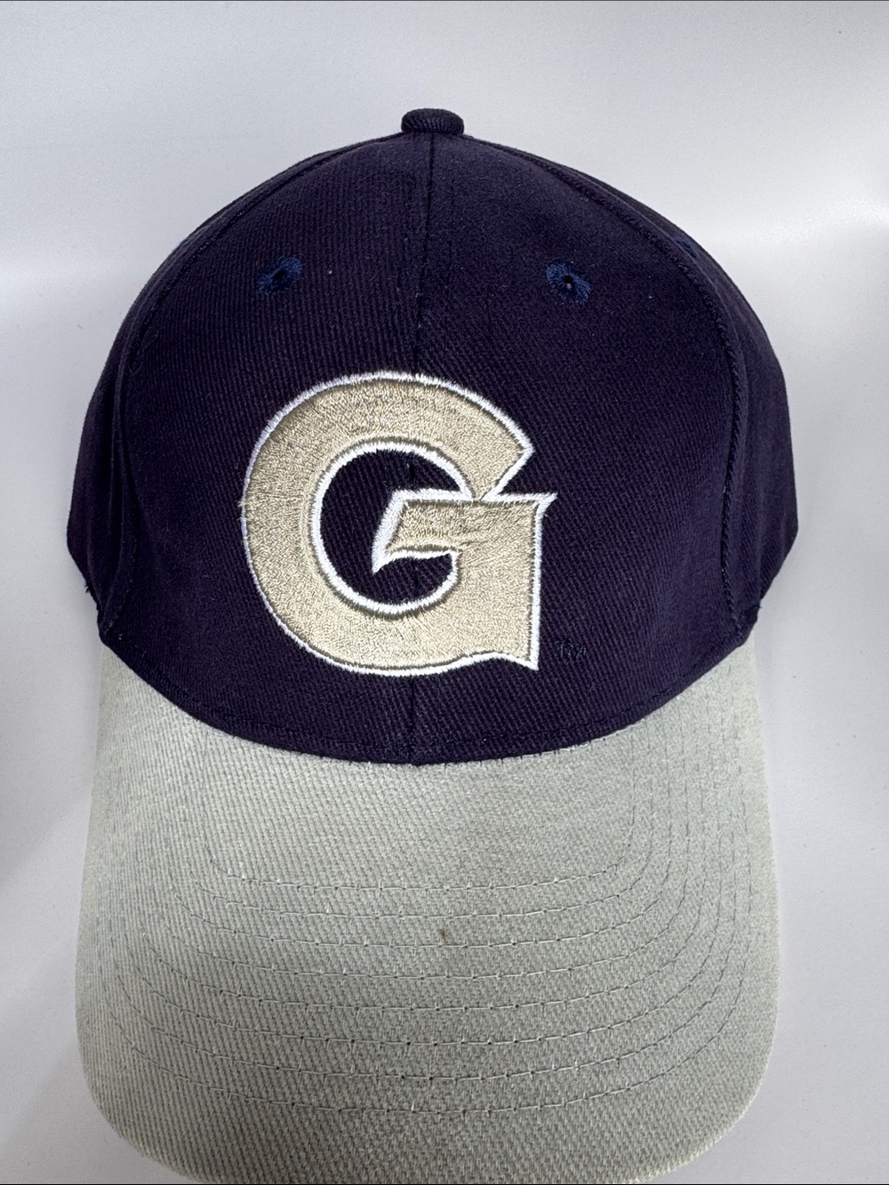 adidas Navy and Light Gray 'G' Logo Baseball Hat Georgetown